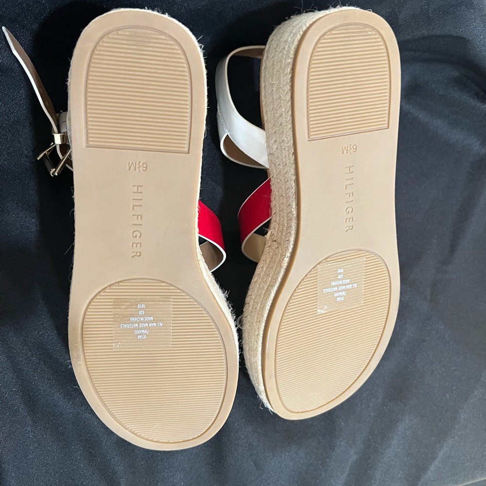 Tommy Hilfiger Red, Blue, and White Sandals - Picture 5 of 5